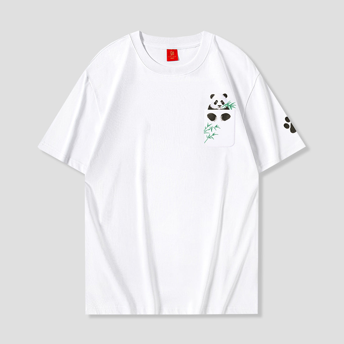 パンダと竹のほっこり 刺繍入りTシャツ