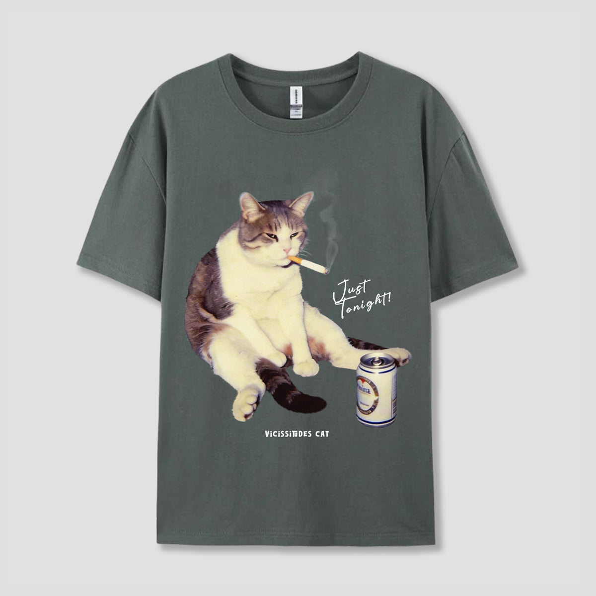 【予約】JUST TONIGHT CAT グラフィックTシャツ