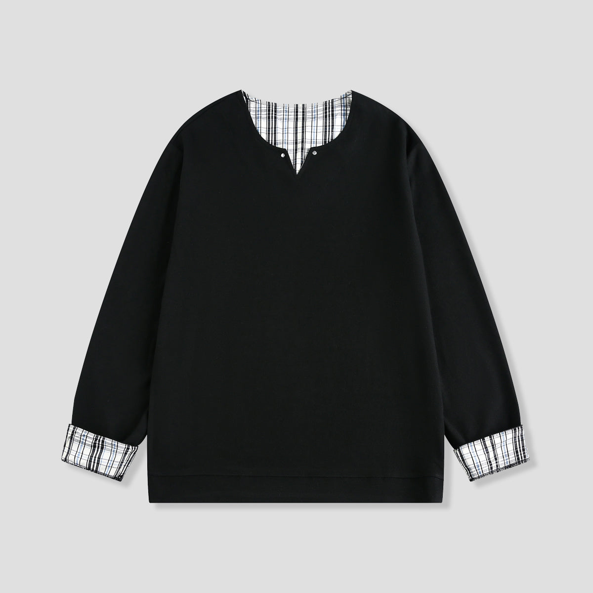 レイヤードネック ロングスリーブ