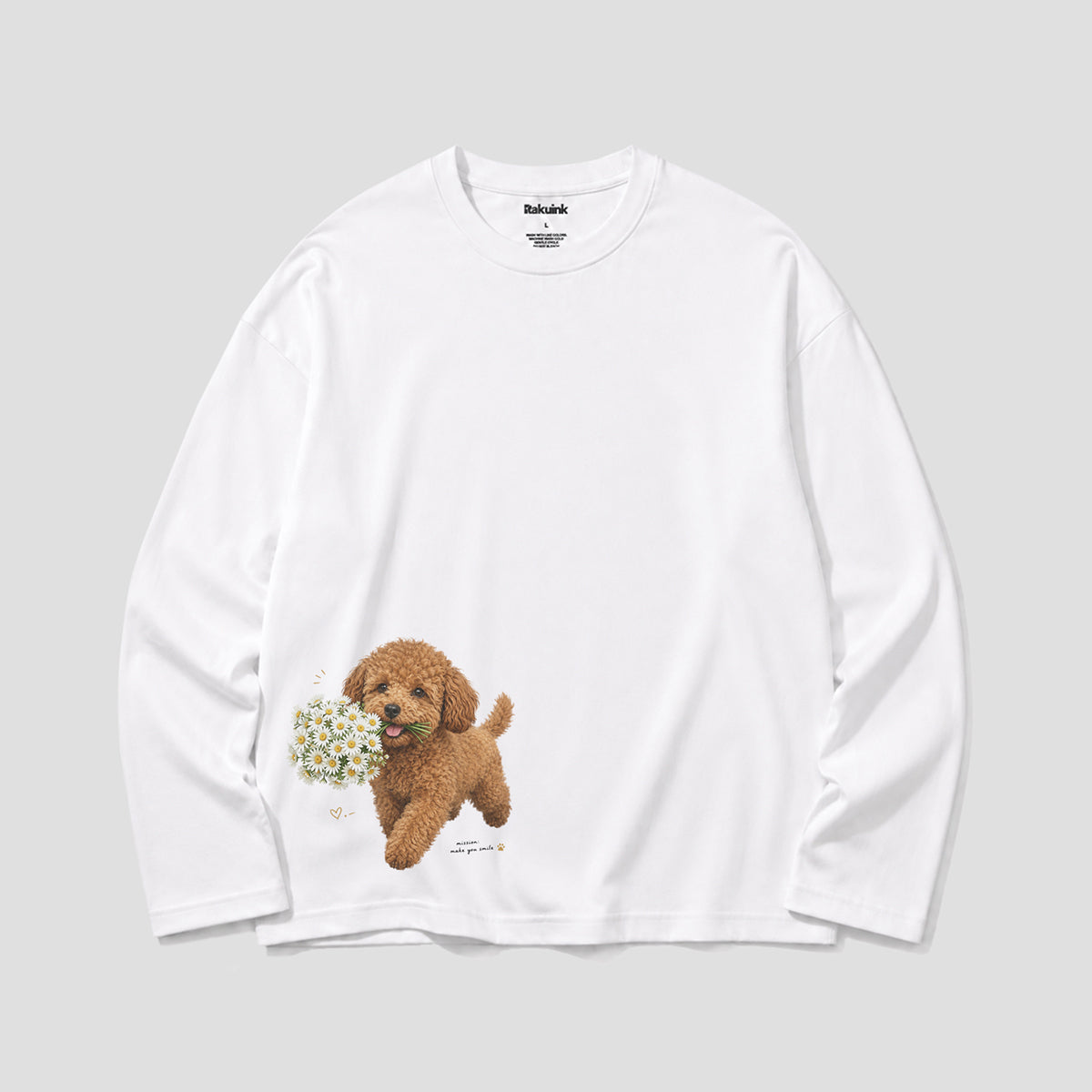 【予約】花束プードル グラフィック ロングスリーブTシャツ