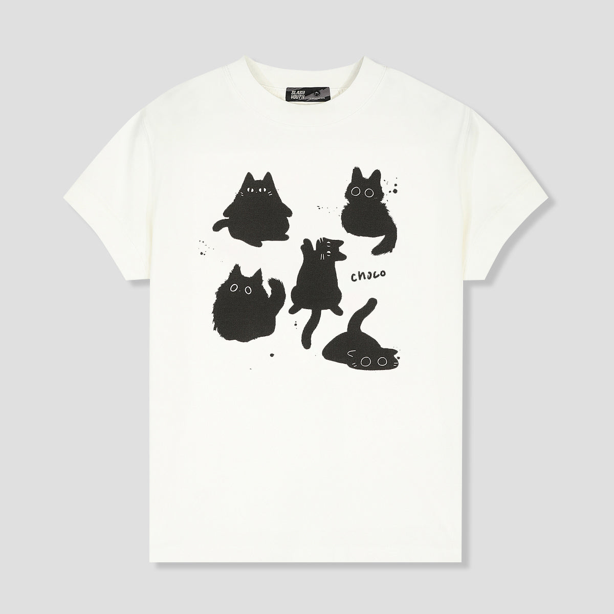 WOMEN｜キャップスリーブゆる猫Tシャツ