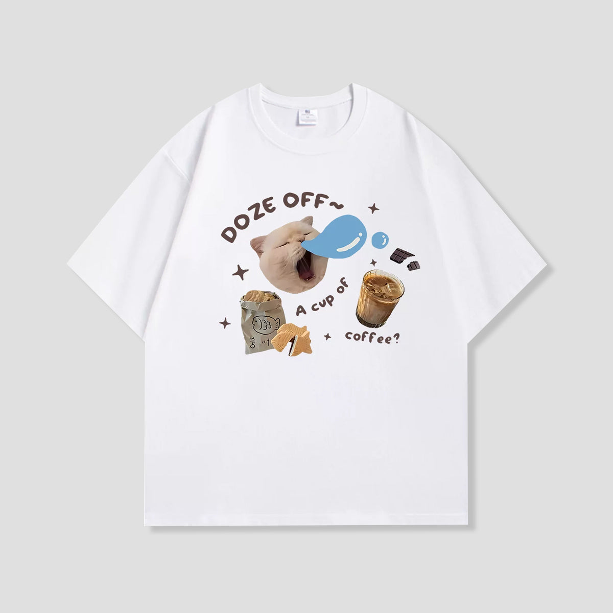 ドーズオフキャット グラフィックTシャツ