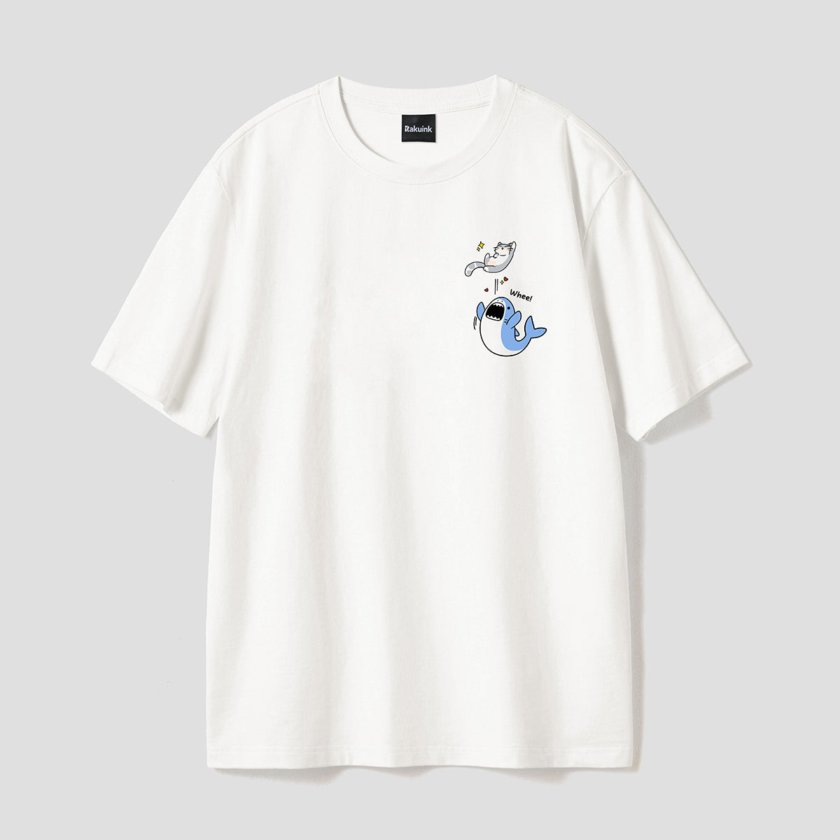 猫の日常｜サメと遊ぶキャットTシャツ