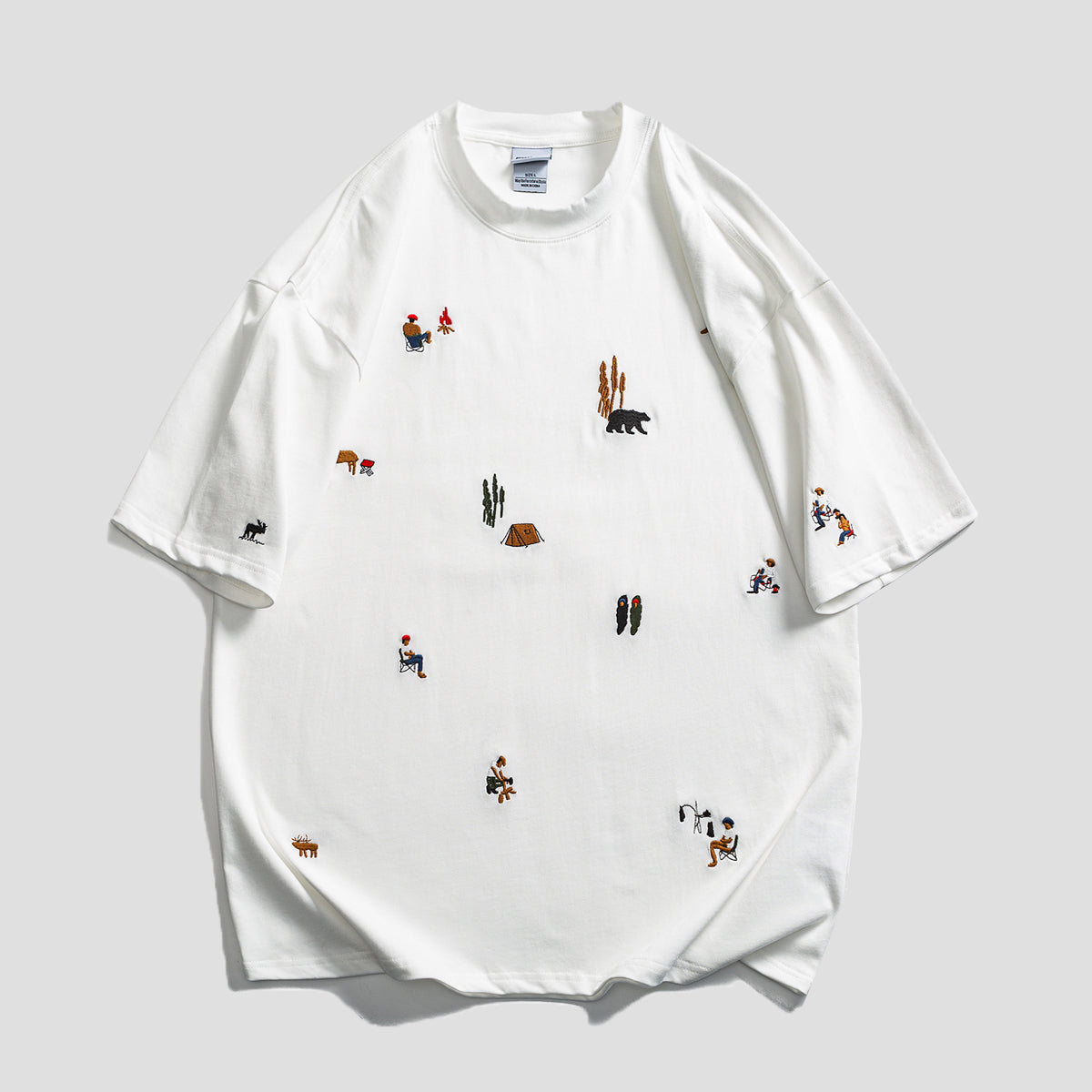 森と人と｜アウトドア刺繍Tシャツ