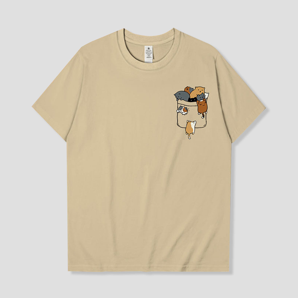 ポケットからこんにちは｜ねこだまりTシャツ