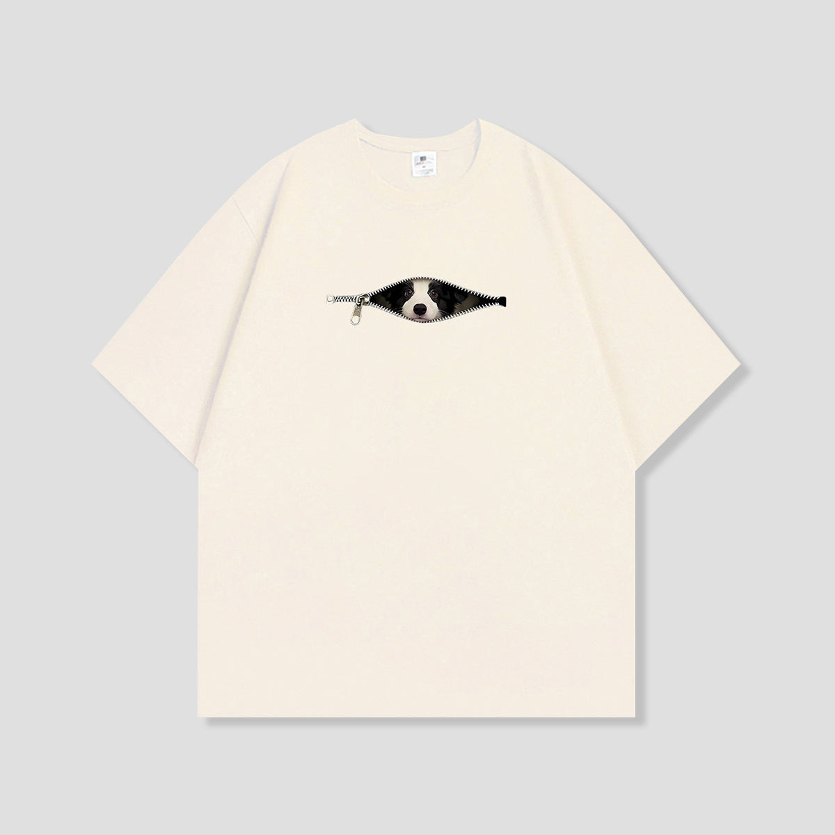 ジップボーダーコリー グラフィックTシャツ
