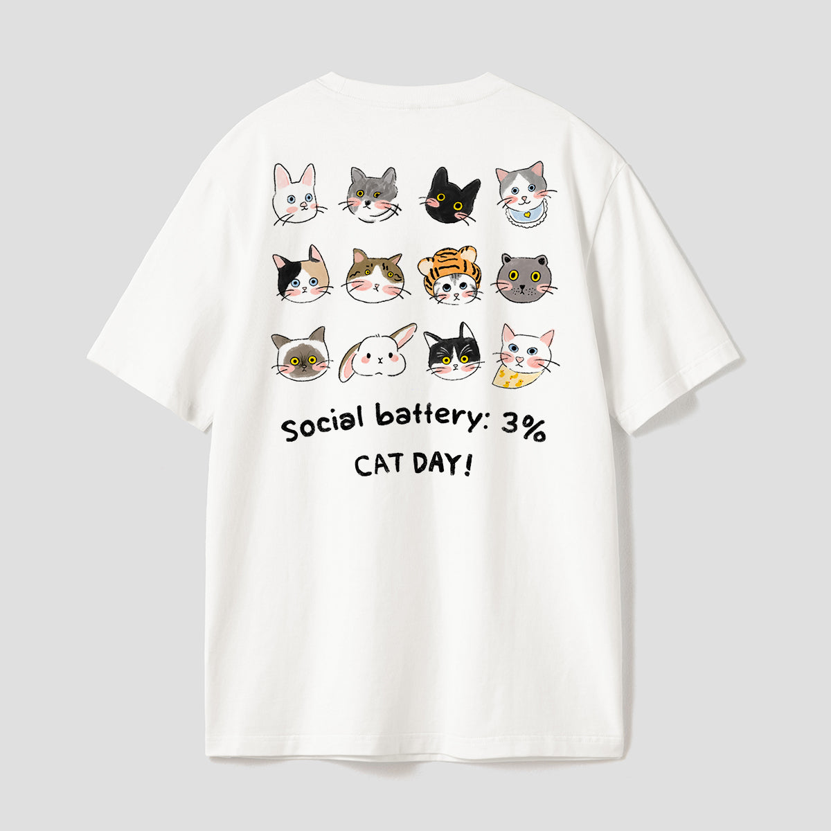 Neko Family｜きょうはCAT DAY！バックプリントTシャツ