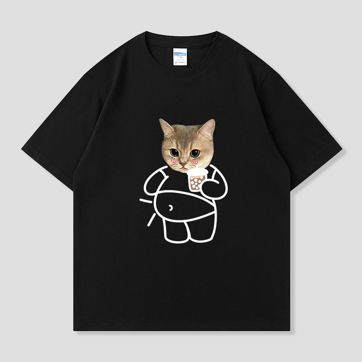 ねこ、タピる。Tシャツ