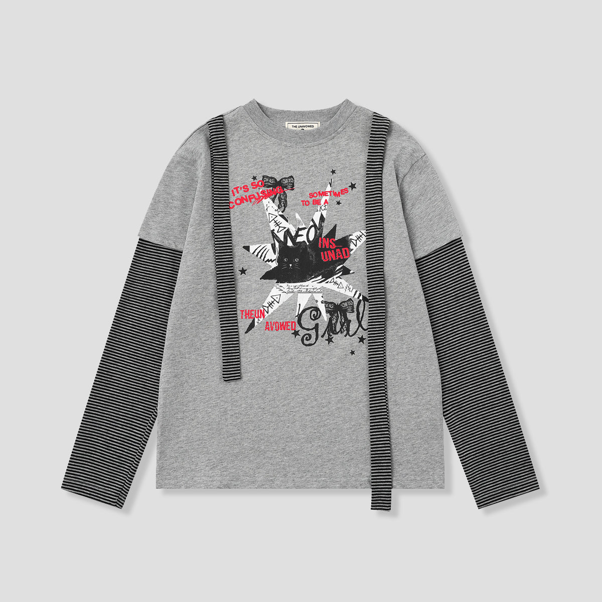 Layered Graphic キャット ロングスリーブTシャツ
