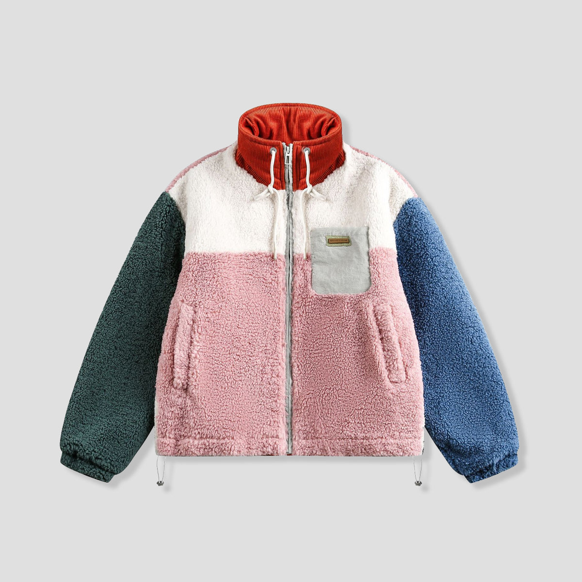 マルチカラーブロック ボアジャケット