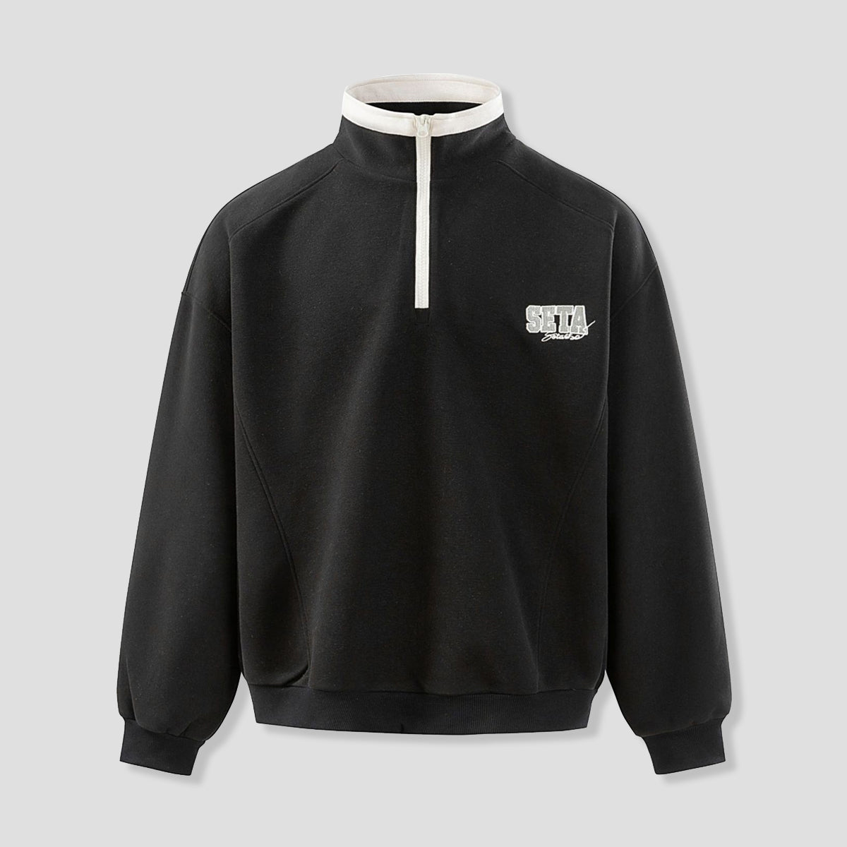 ハーフジップ スタンドカラー スウェット