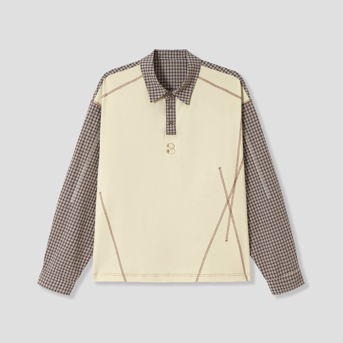 グリッドパネル コンビデザインシャツ