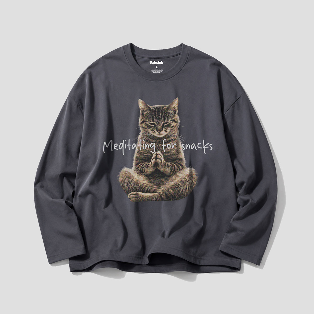 【予約】おやつ瞑想キャット ロングスリーブTシャツ