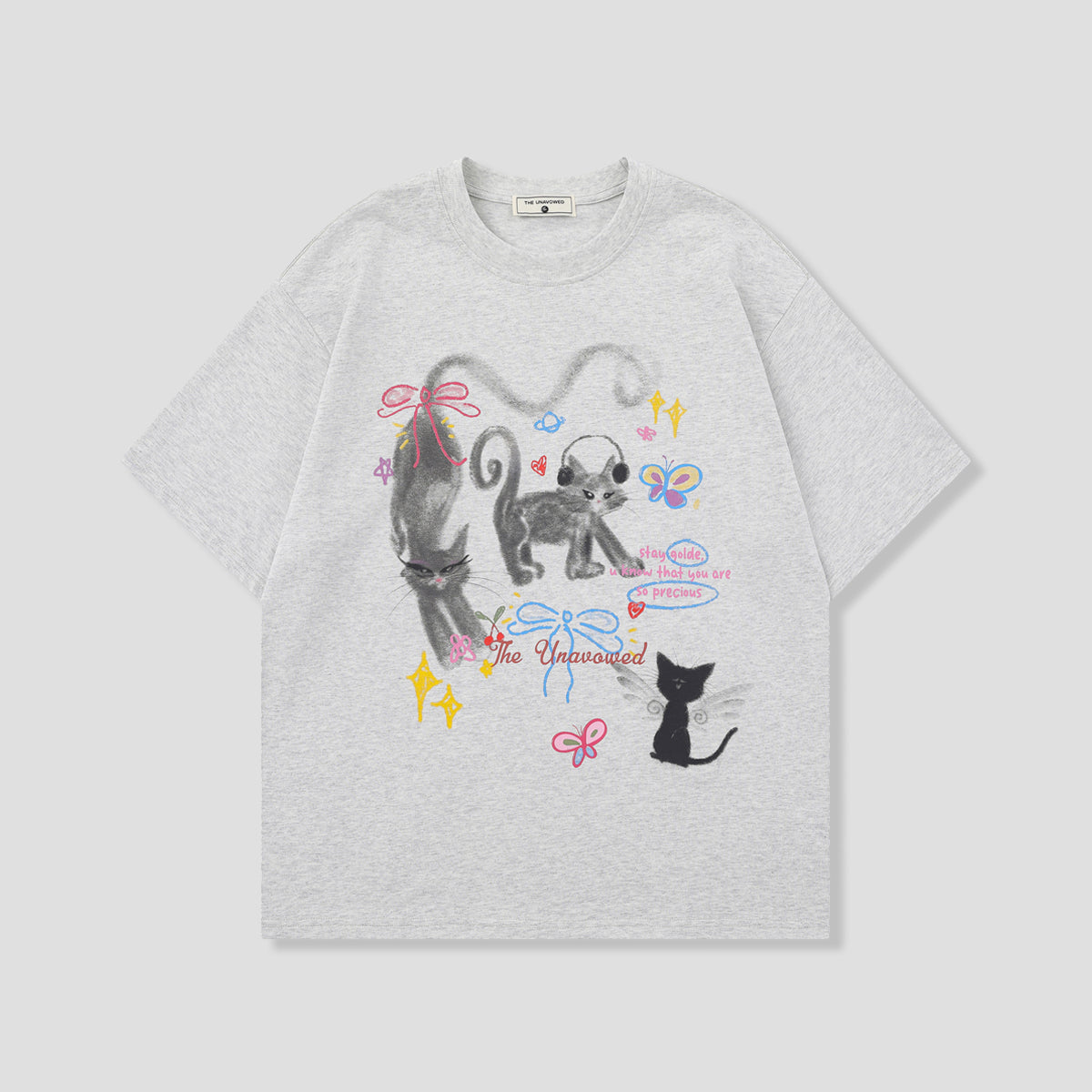 アンオウンド キャットコラージュ グラフィックTシャツ
