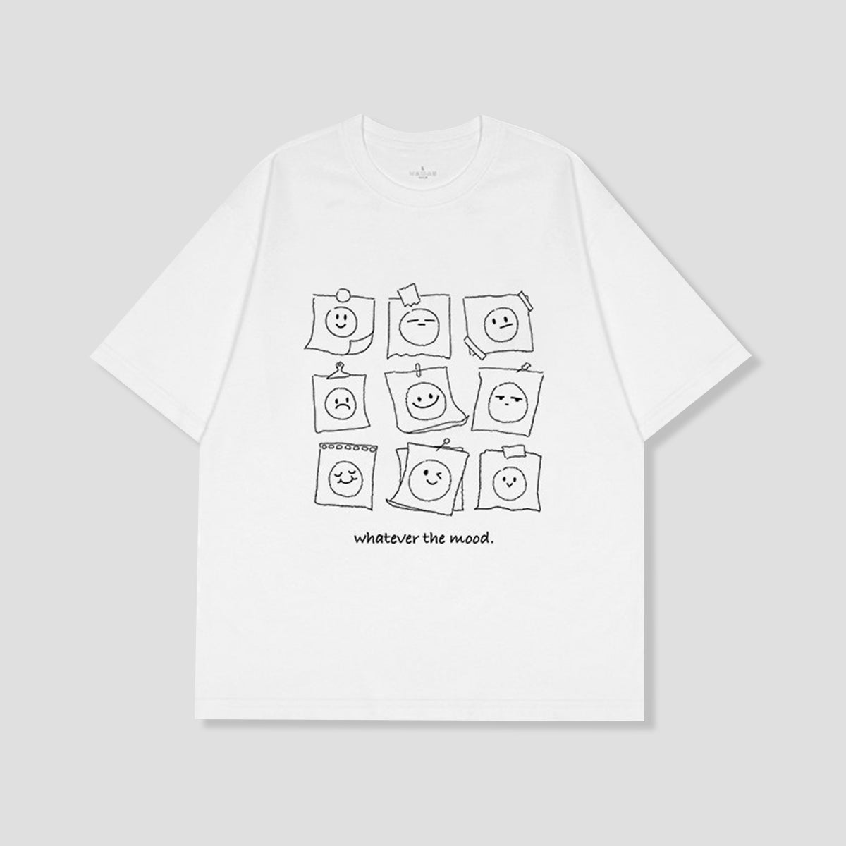気分フリー 手描きフェイス9コマ Tシャツ