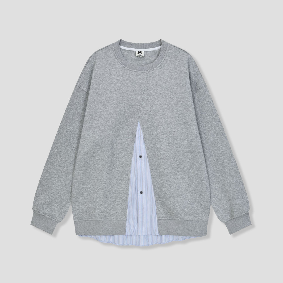 レイヤードカット シャツドッキング スウェット