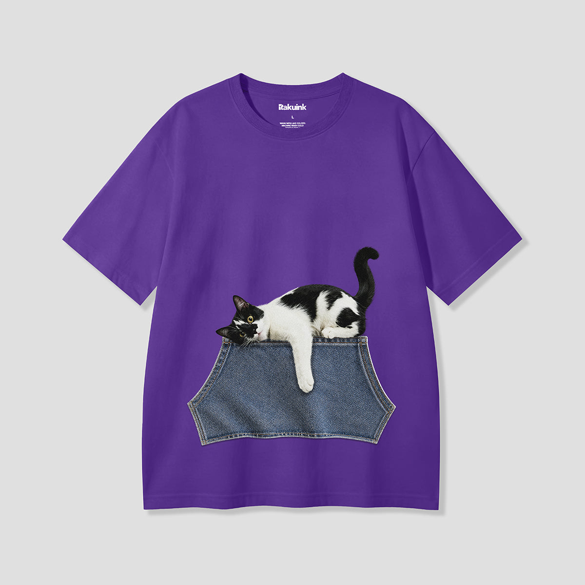 【予約】デニムポケットキャット グラフィックTシャツ