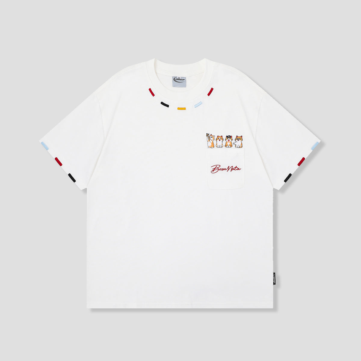 ねこ行列ポケット Tシャツ