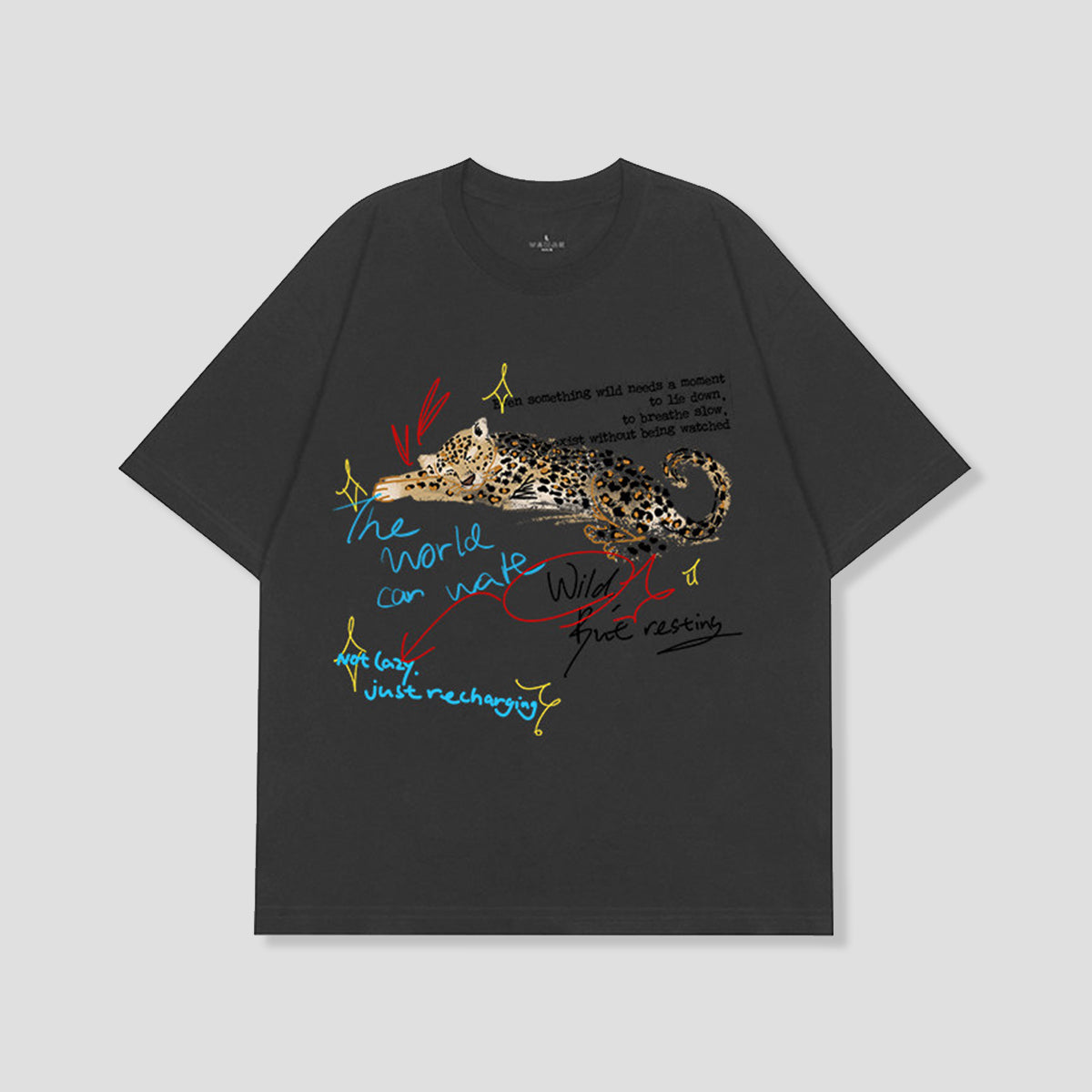 スリープモードレオパード グラフィックTシャツ