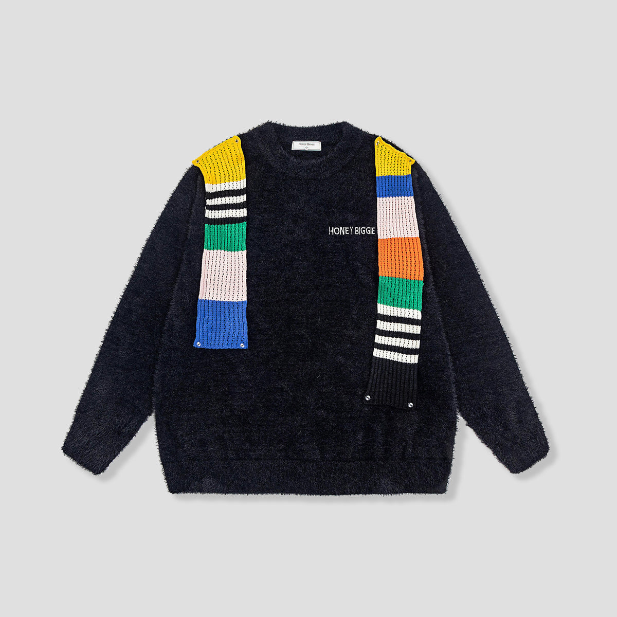 レインボースカーフデザイン ニット