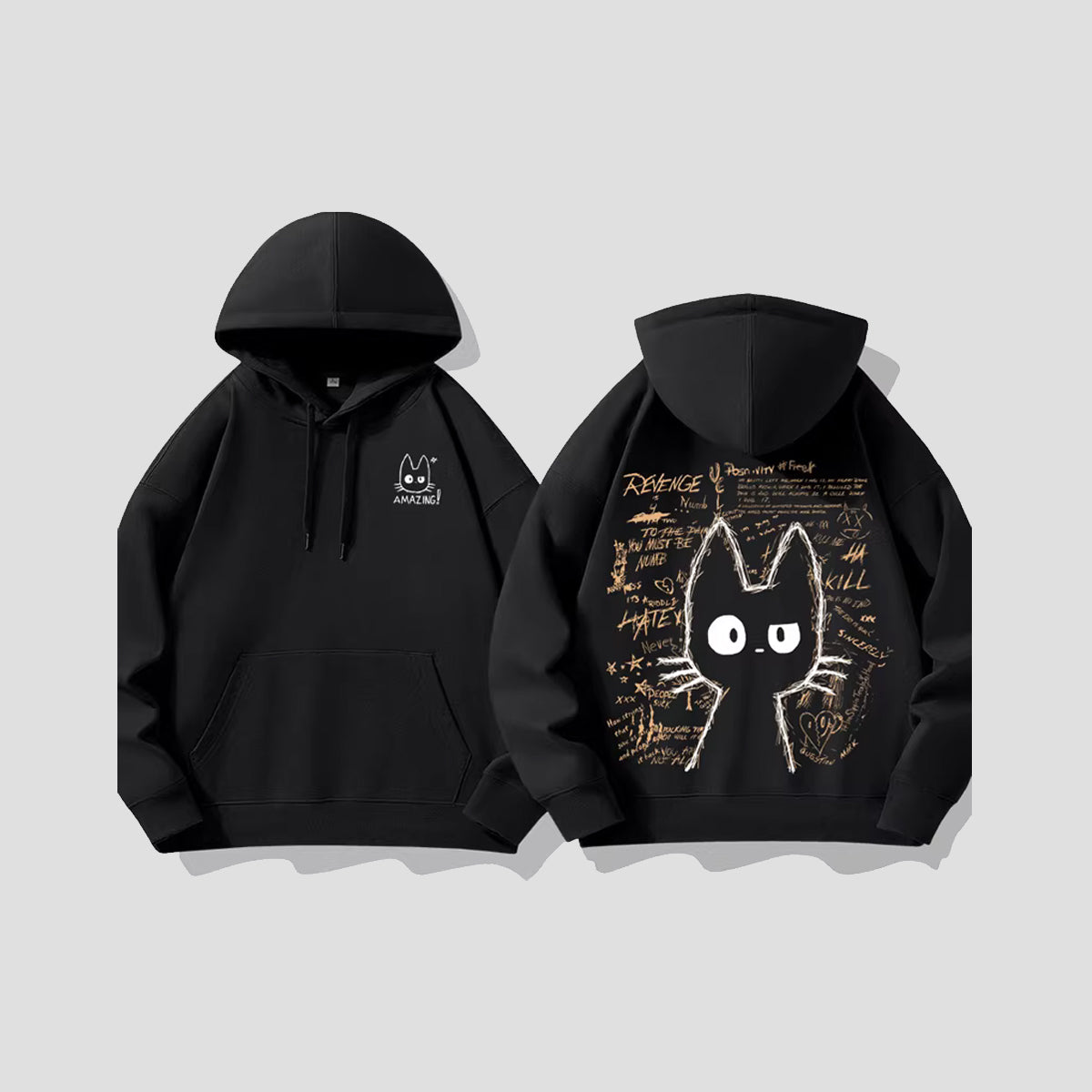 スケッチド・ダークネコ パーカー