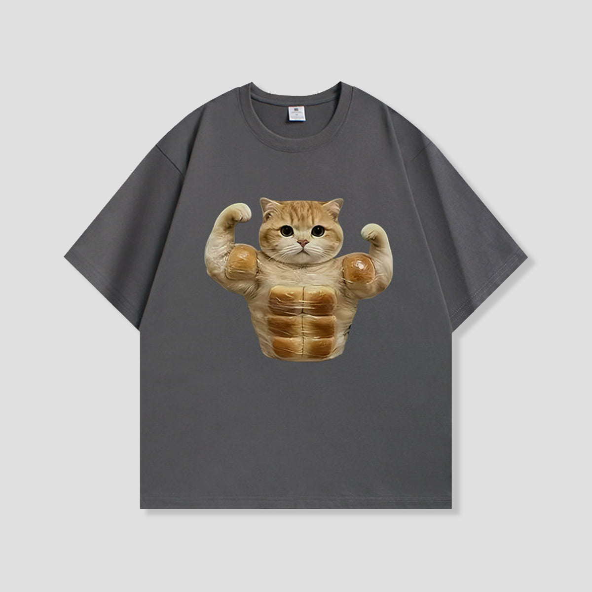 パン筋キャット グラフィックTシャツ
