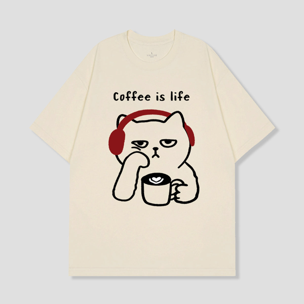 コーヒー命のネコTシャツ