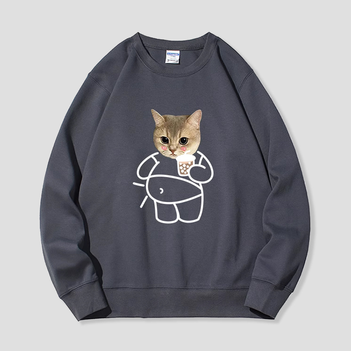 ねこ、タピる。スウェット