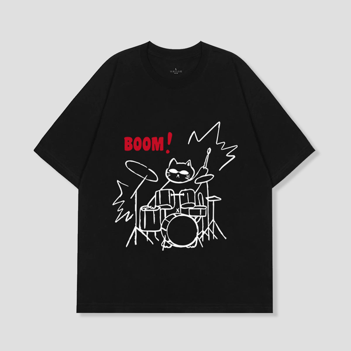 ロックキャット・ドラムTシャツ