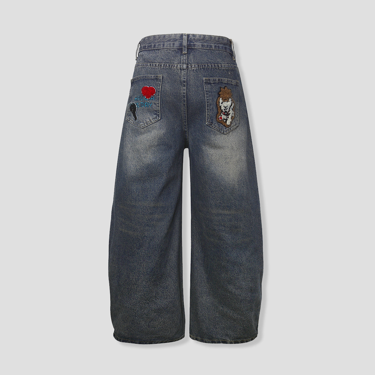 キャット＆ドッグ パッチワークデニムパンツ – RakuInk