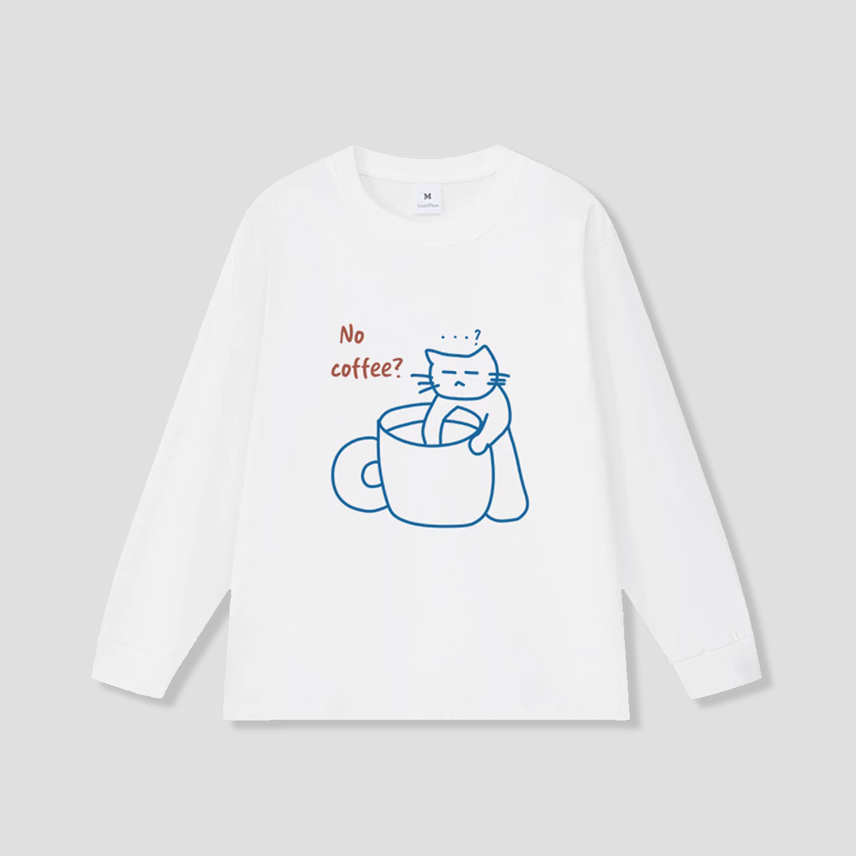 NO COFFEE? CAT グラフィック ロングスリーブ