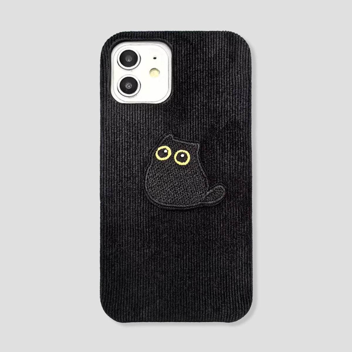 ふわふわ黒猫スマホケース