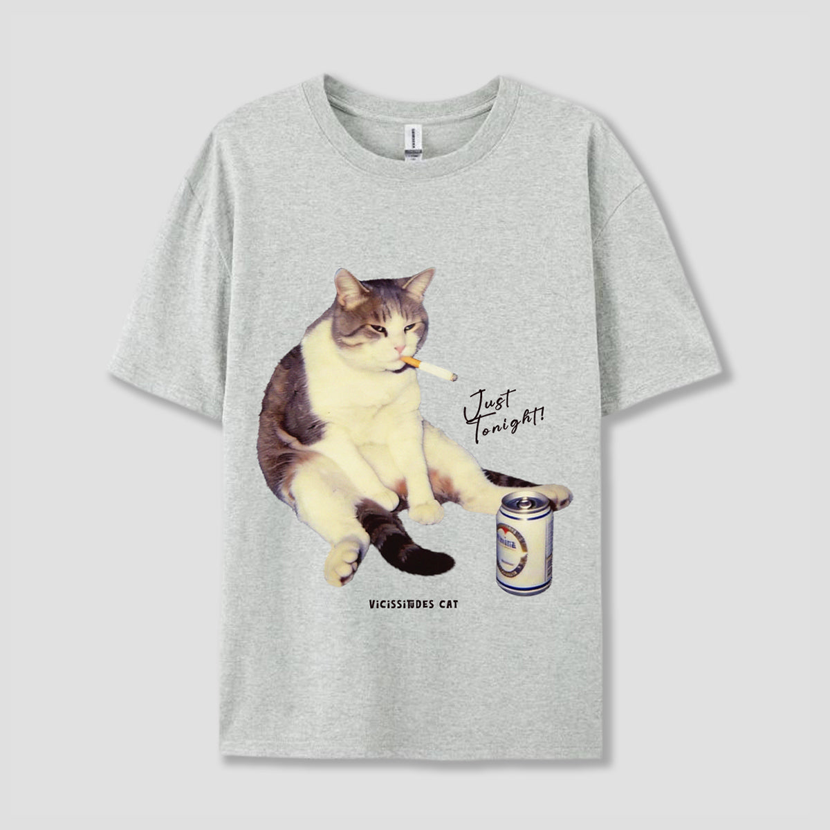 【予約】JUST TONIGHT CAT グラフィックTシャツ