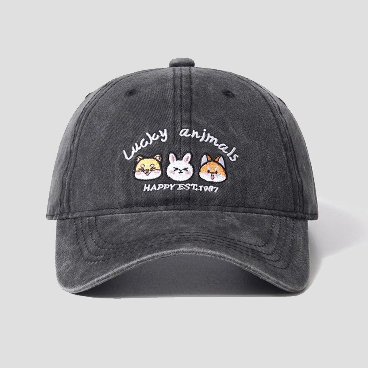 Lucky Animals｜ヴィンテージウォッシュ 刺繍入りキャップ