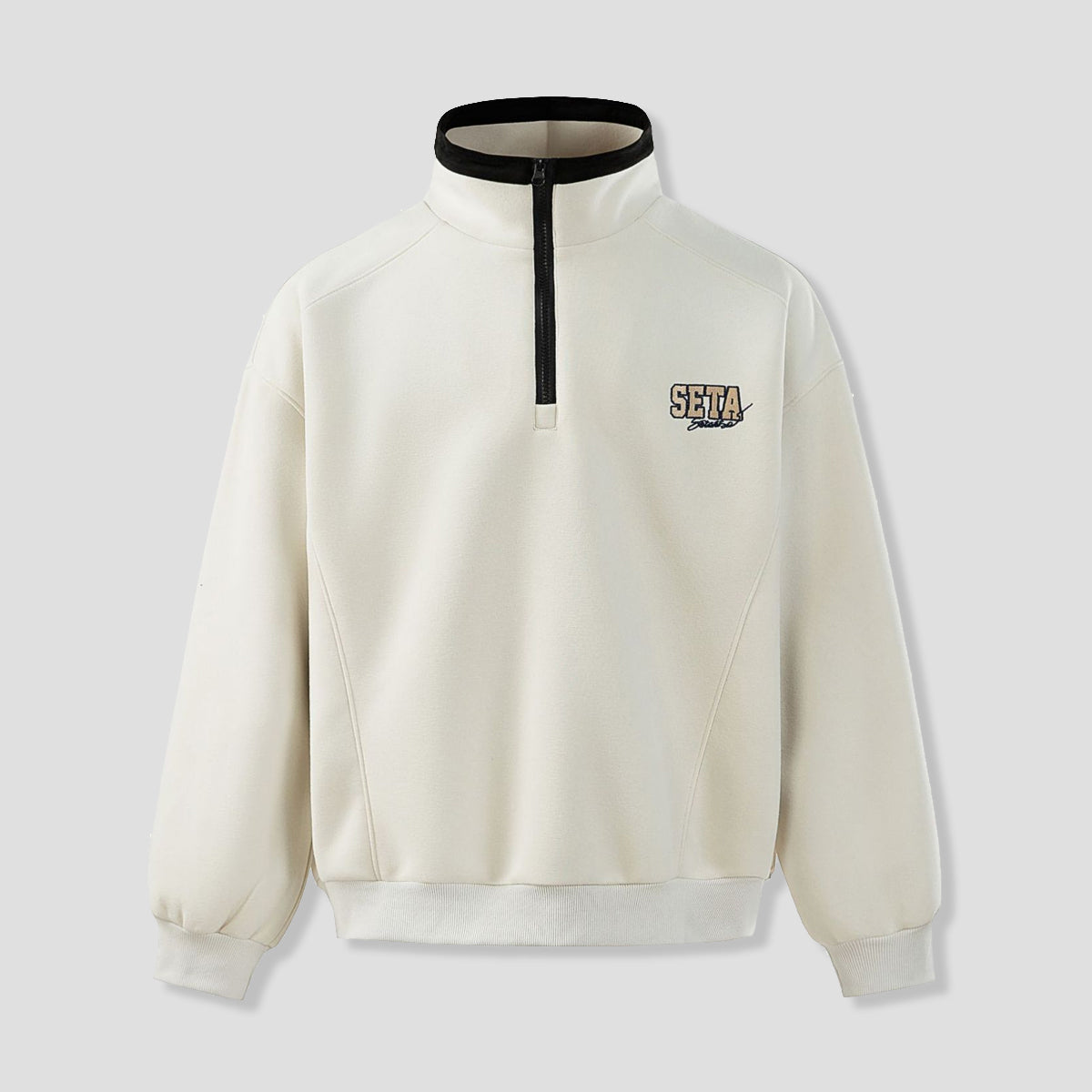 ハーフジップ スタンドカラー スウェット