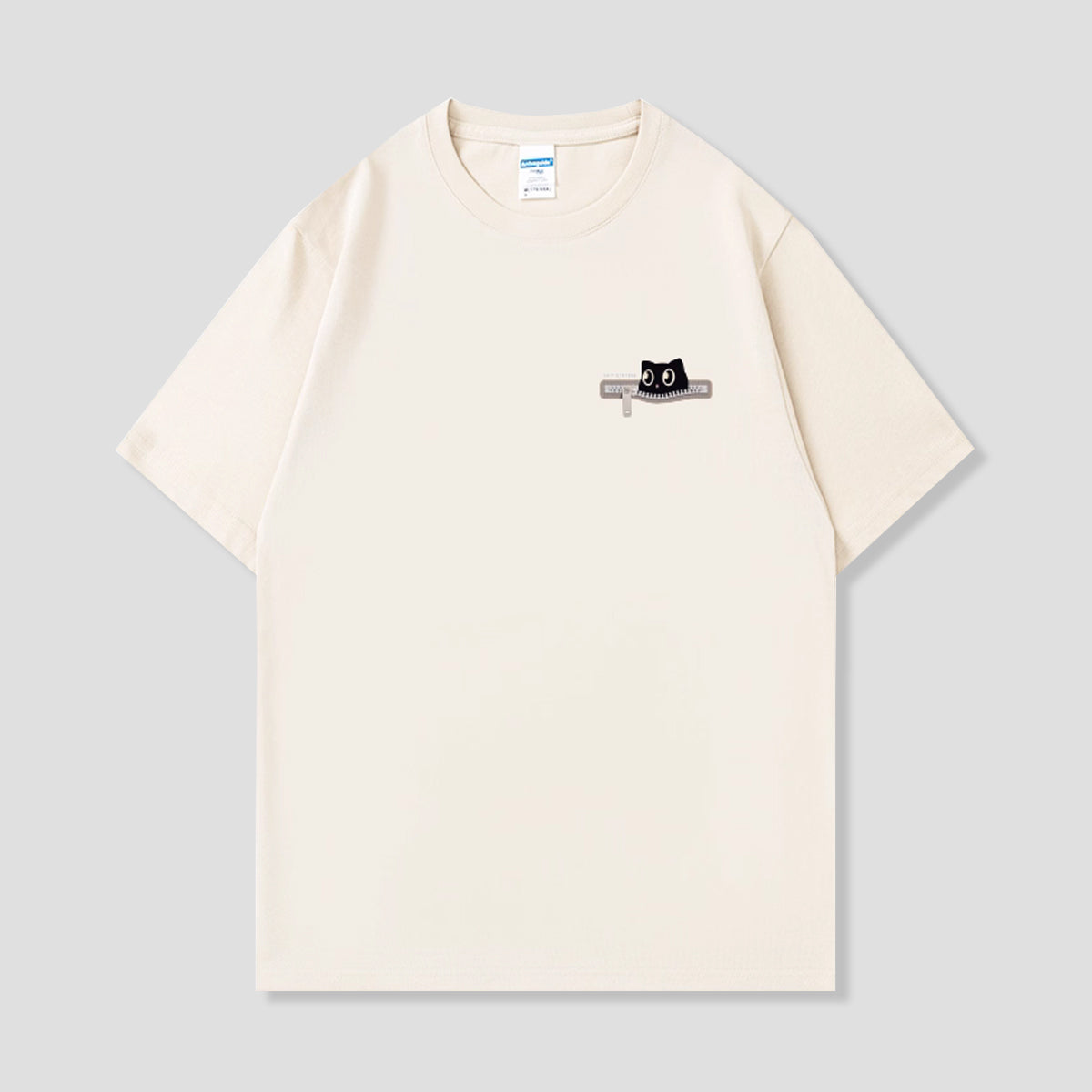 ねこファスナー・ポケットTシャツ