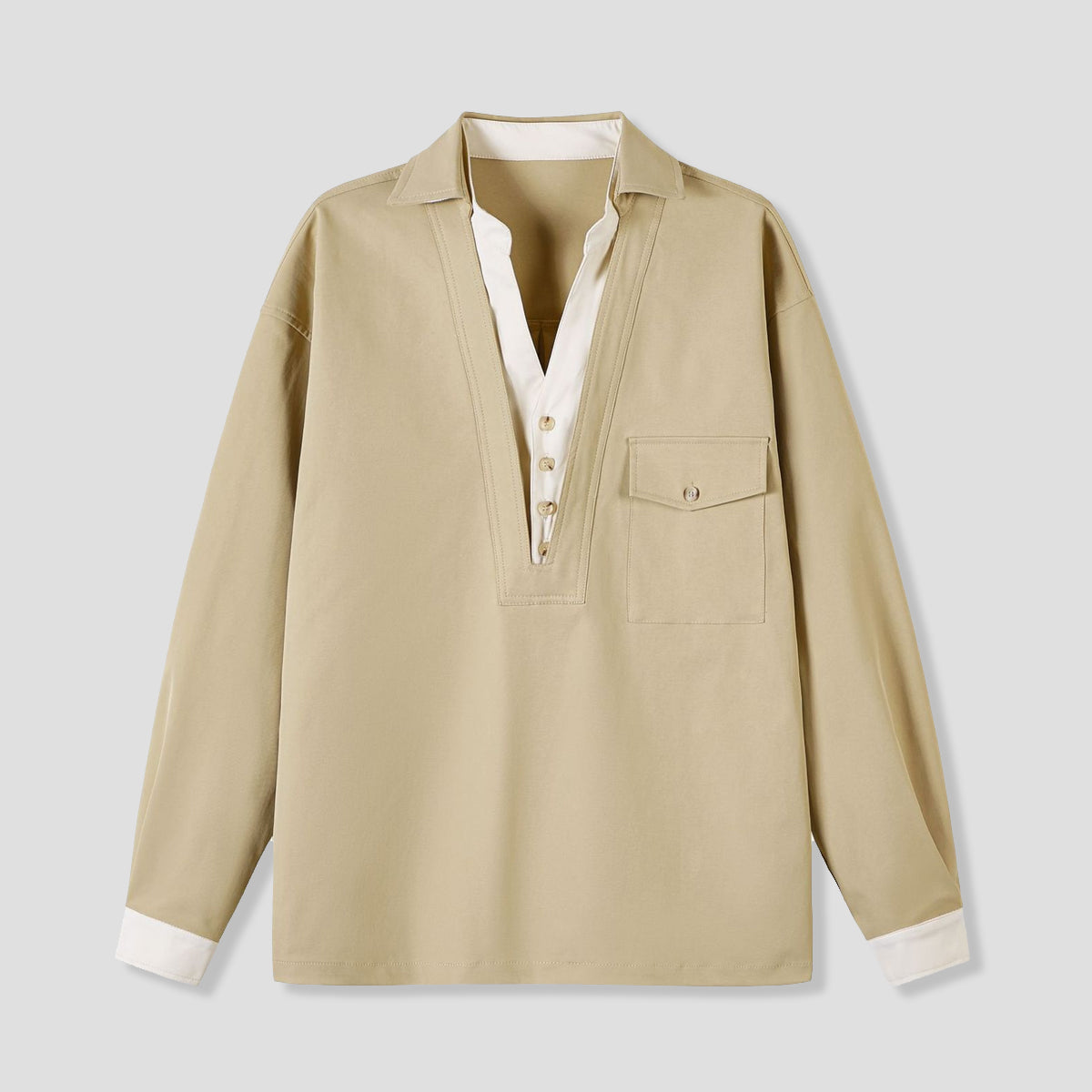 ディープV レイヤードカラー プルオーバー