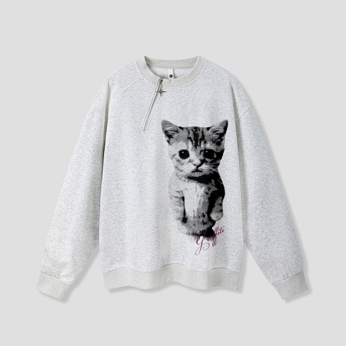 Half-Zip Little Cat グラフィックスウェット