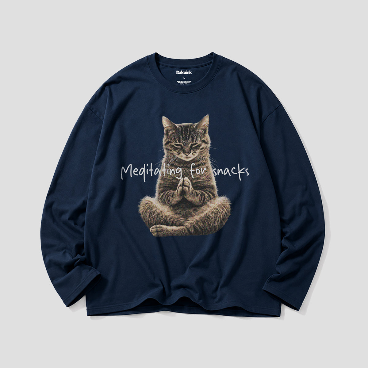 【予約】おやつ瞑想キャット ロングスリーブTシャツ