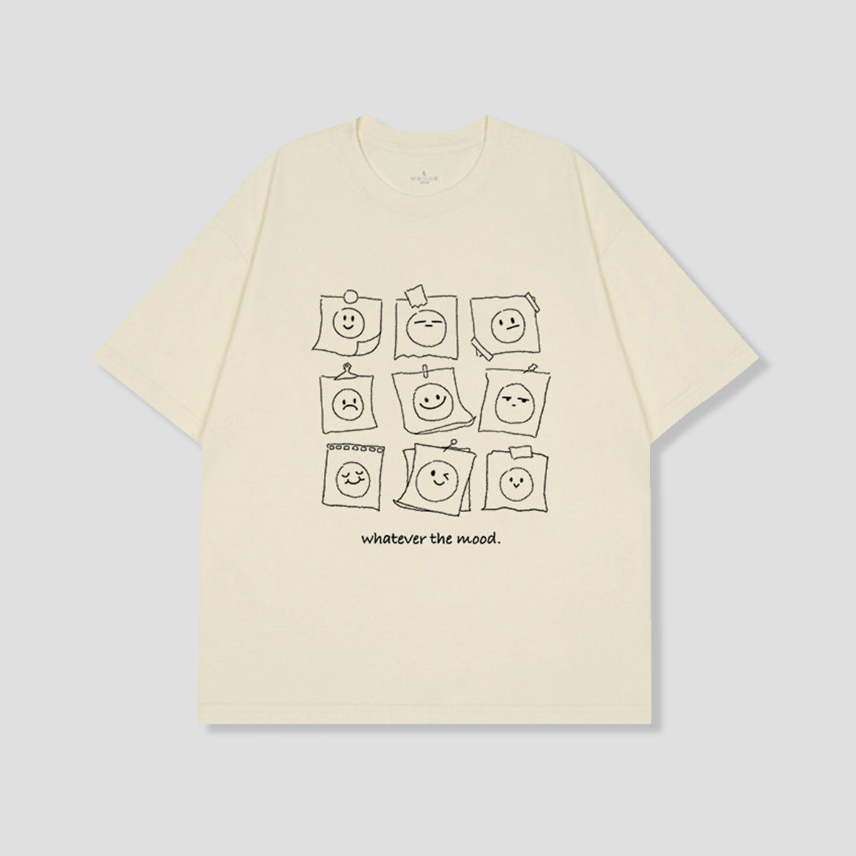 気分フリー 手描きフェイス9コマ Tシャツ