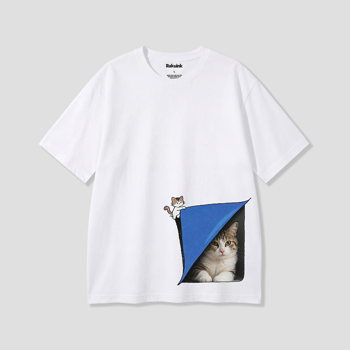 【予約】ひょっこりポケットキャット グラフィックTシャツ