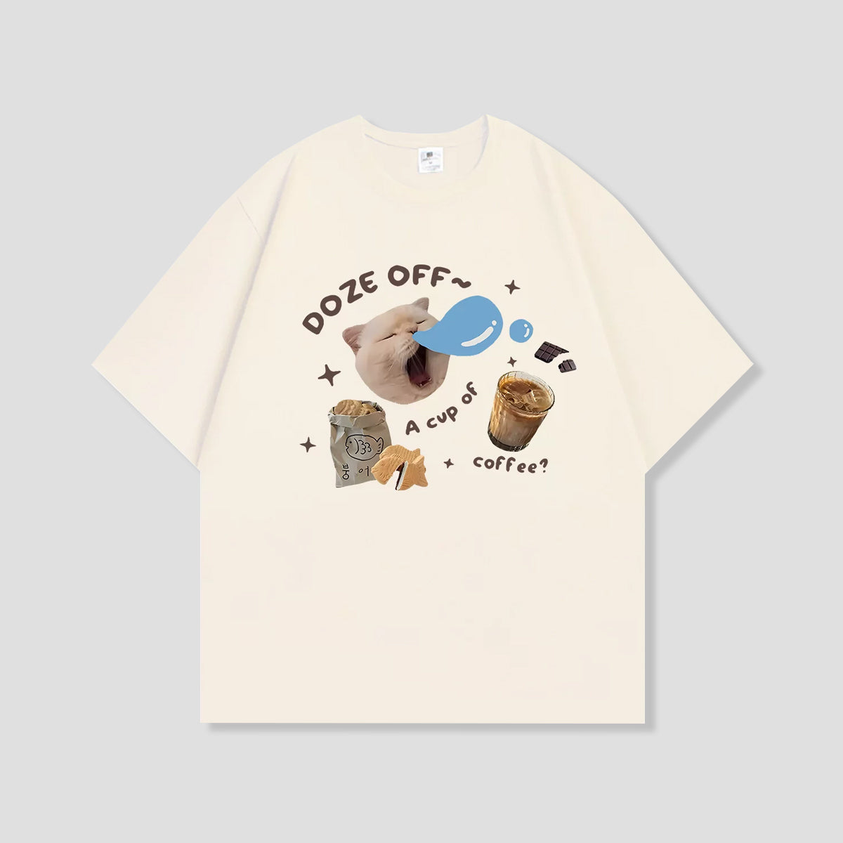 ドーズオフキャット グラフィックTシャツ