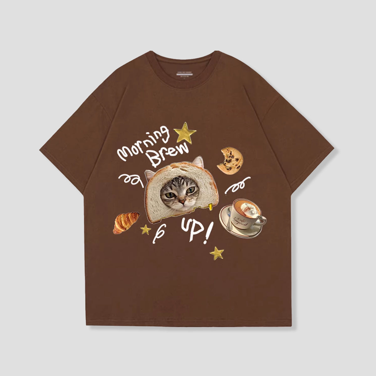 モーニングブレッドキャット グラフィックTシャツ