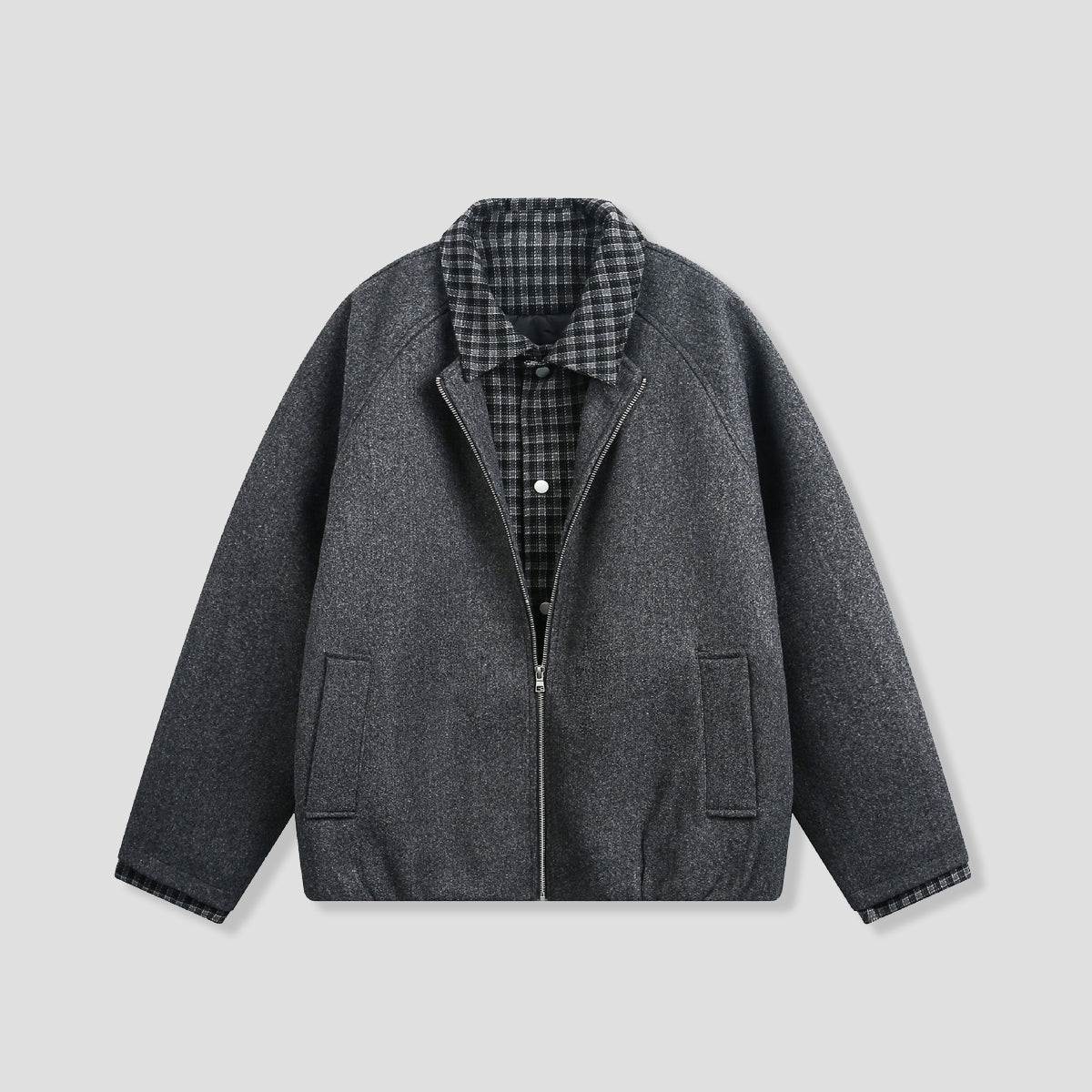 チェックレイヤード ジャケット