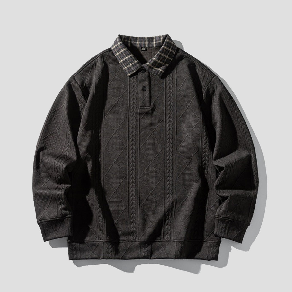 テクスチャード アーガイルポロ