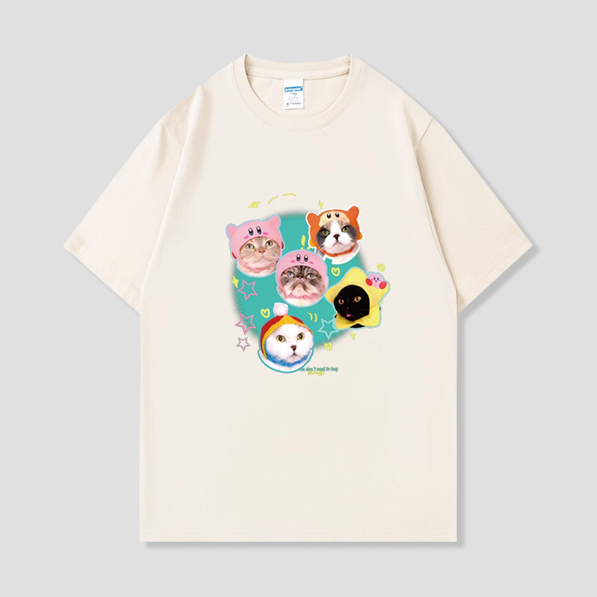 カラフルキャットの魔法Tシャツ