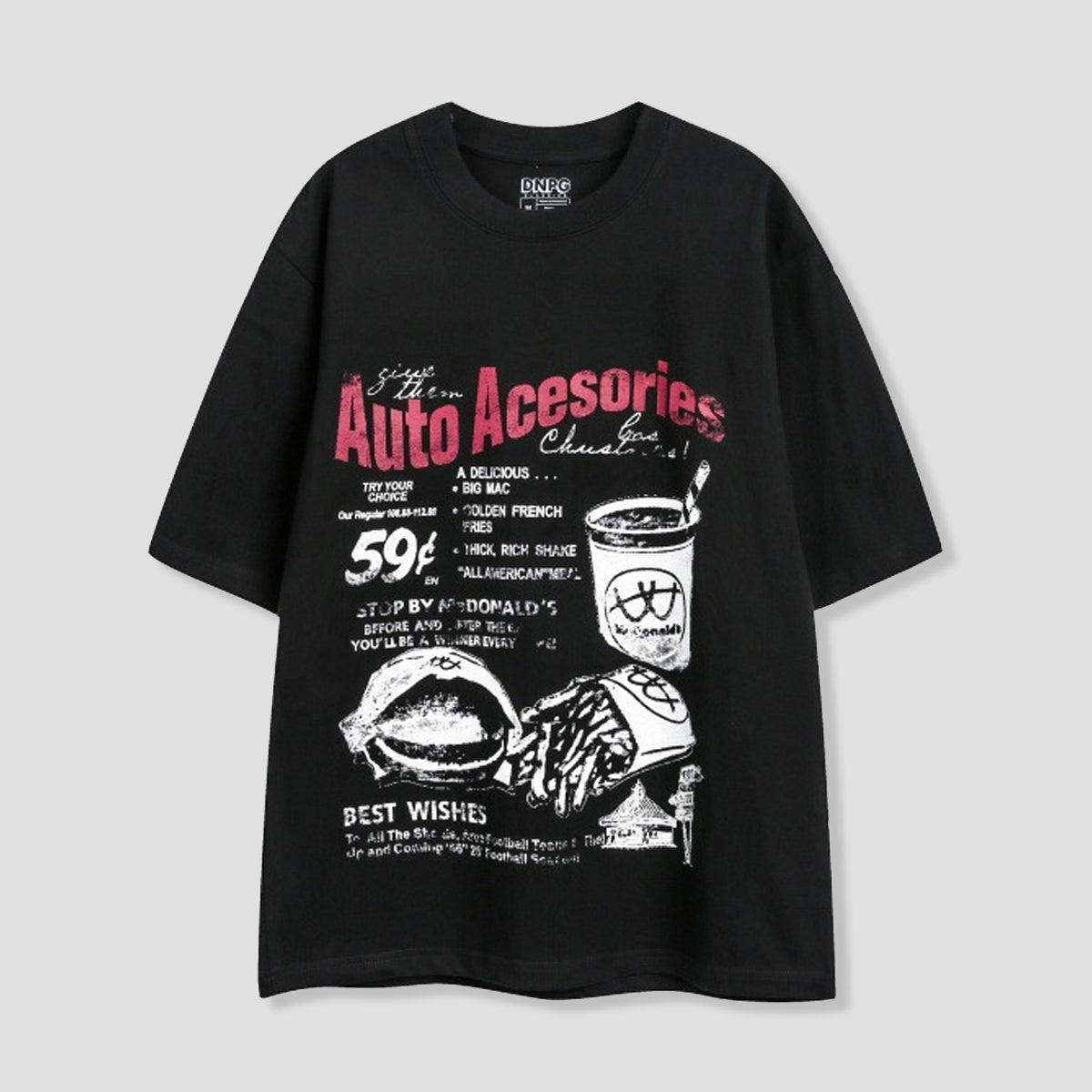 バーガープリントヴィンテージTシャツ