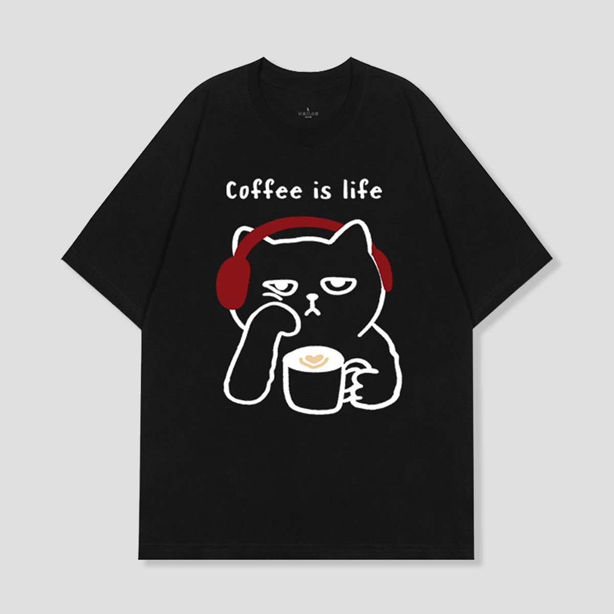 コーヒー命のネコTシャツ