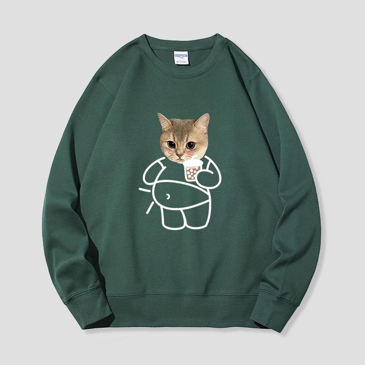 ねこ、タピる。スウェット