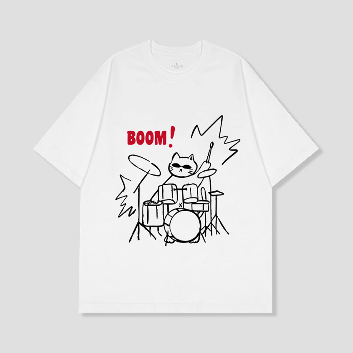 ロックキャット・ドラムTシャツ
